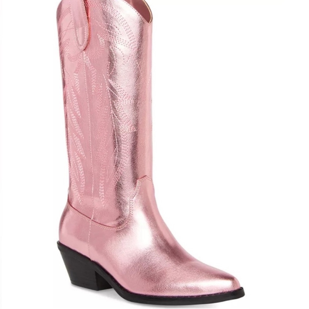 Pink Metallic Cowgirl Boots